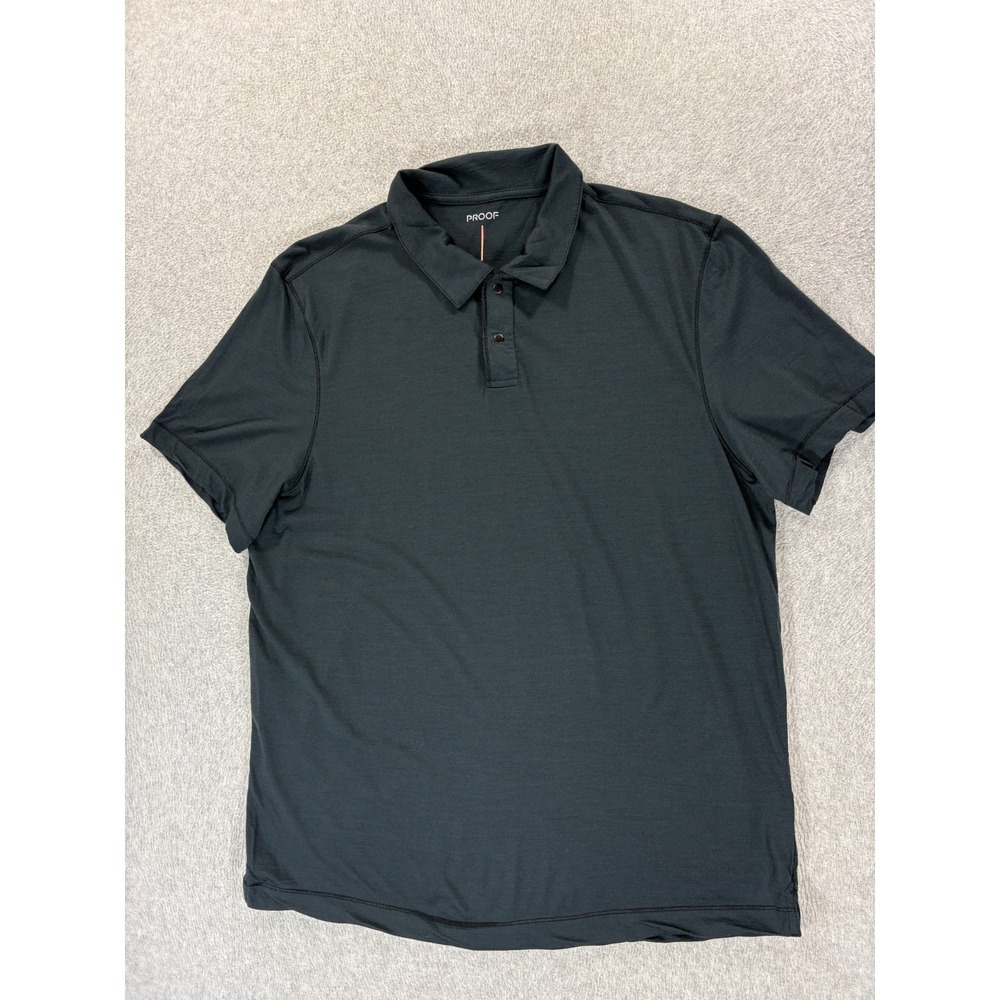 Proof Huckberry 72 Hour Merino Wool S/S Polo Shirt (Men's Large) Black